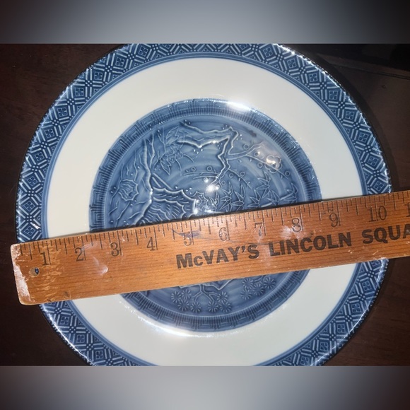 Antique Large Japanese Blue and White Porcelain Raised Serving Set Platter 13.5” - Picture 3 of 9